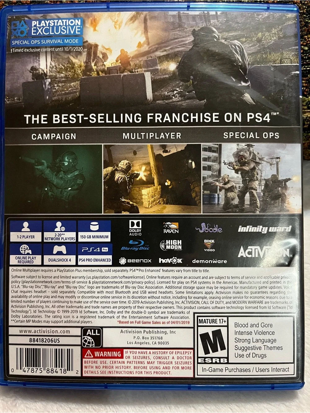 Call of Duty: Modern Warfare - PlayStation 4 (PS4) - Black/Gray